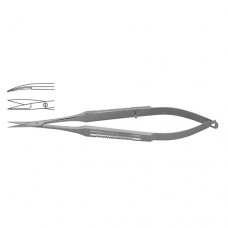Micro Scissor Curved - Flat Handle Stainless Steel, 18 cm - 7" Blade Size 10 mm
